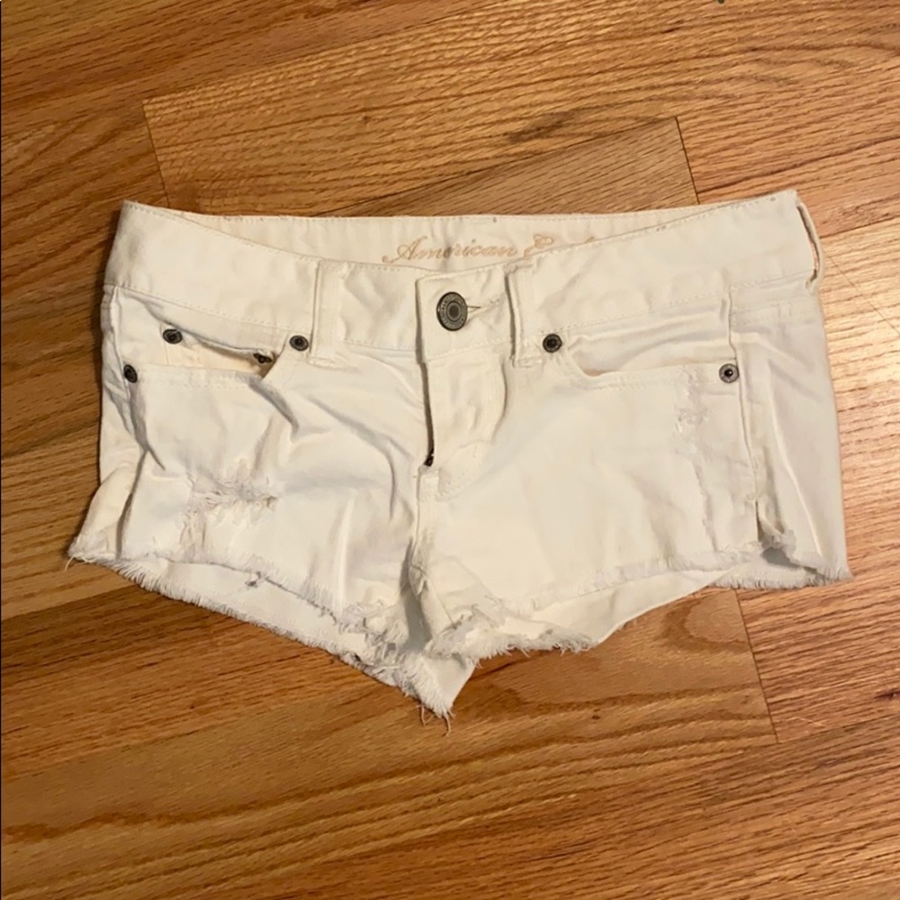 American Eagle white jean shorts
